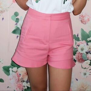 Zara High Waist Pink Shorts Tailored Fit